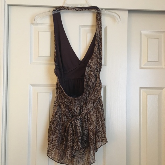 Rampage Brown Halter Open Back Top Size Large - Picture 3 of 3
